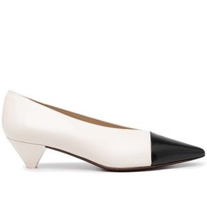 Tod’s Low Heel Tone Cap Toe Pumps Leather Made in Italy Luxury